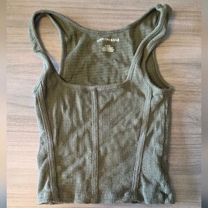 AE Green Crop Corset Tank Top Medium